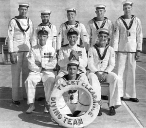 Harry Wardle as OIC of the Far East Fleet Clearance Diving Team in Hong Kong c.1955