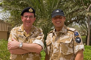 Cdre Hudson (CTF 152) with MCDOA member Topsy Turner in Bahrain in Oct 2008