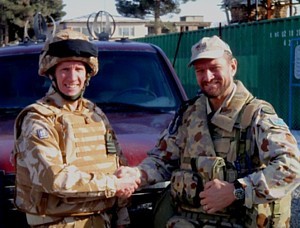 Mark Durkin and Dave Ince in Afghanistan
