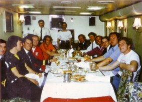 British Lions onboard HMS Minerva in Bermuda in 1975