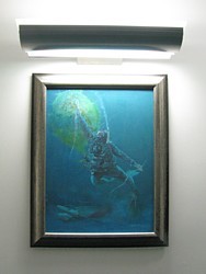 Original painting of 'Danger at Depth' currently hanging in Gunwharf Quays management centre