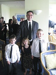Dave's son Steve with grandchildren Rhys, Sophia and Kieran