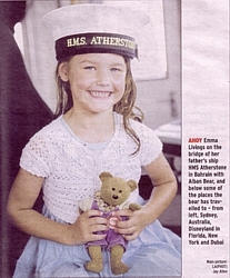 Emma Livings with 'Alban' on board HMS Atherstone in Bahrain