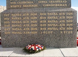 Falklands War Memorial showing addition of FCDTs 