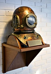 George Wookey's diving helmet and corselet