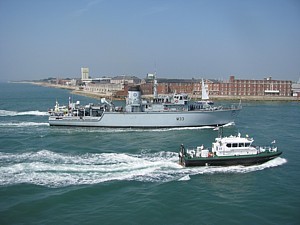 HMS Brocklesby enters harbour