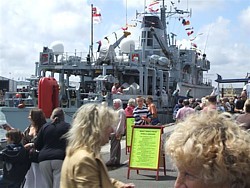 HMS Cattistock alongside the Town Quay in Poole