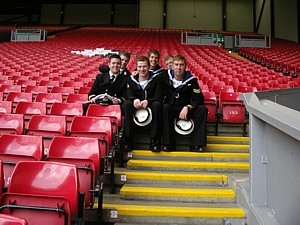 Some of HMS Ramsey's ship's company - at the Kop?