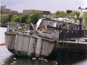 HMS Kellington being dismantled at Stockton in May 2009