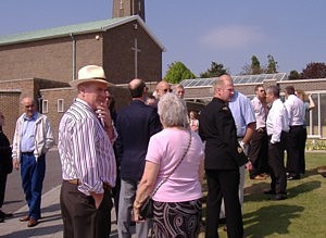 Mourners arriving for Jasper's funeral