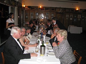Diners seated in the clubhouse