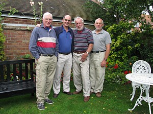 Nicholson, Hoole, Barlow and Holloway in Barlow's garden