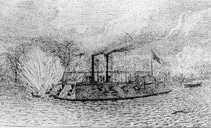 Drawing of USS Cairo, 1862. 